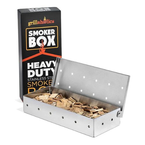 Grillaholics Smoker Box - Stainless Steel Wood Chip Box