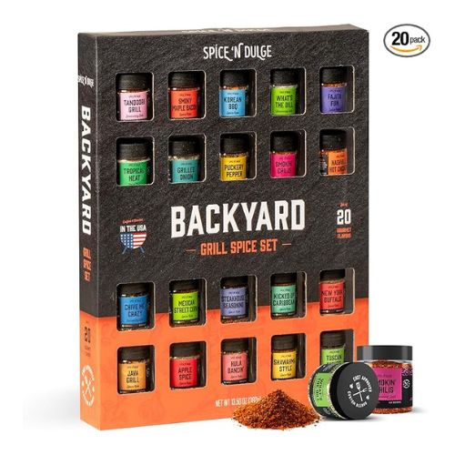 Grilling Spice Set - 20 Unique Spices and Seasonings Jars